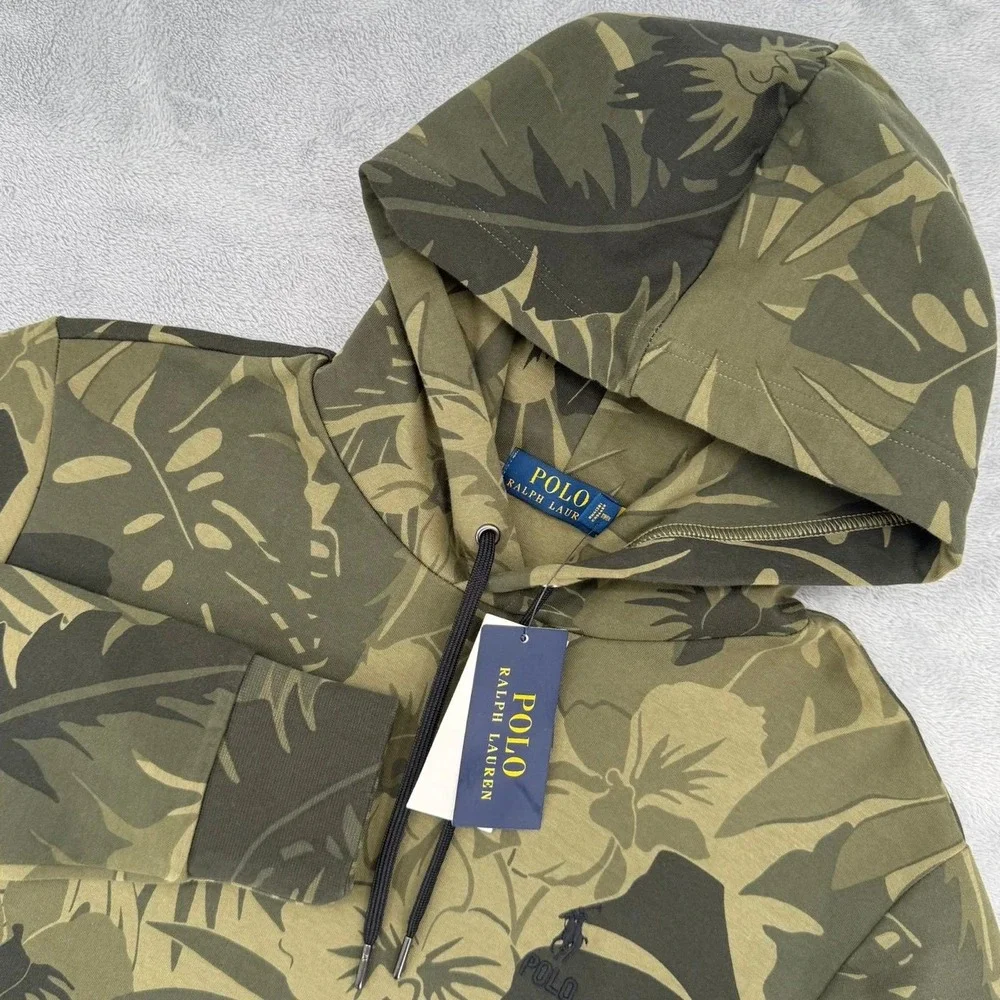 Polo Ralph Lauren Men's Palm-Camo Double-Knit Hoodie Sweatshirt Size Small‎ NEW
